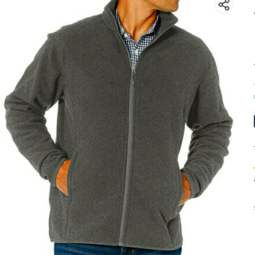 NWOT Essentials Mens Full-Zip Polar Fleece Jacket